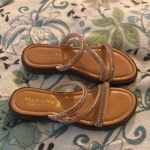 Mariella Women's Tan Beaded Sandals